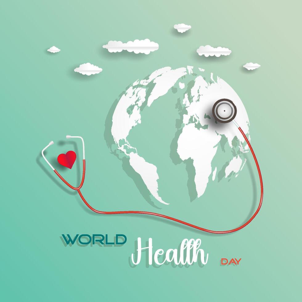 Health world day 2024, Vector illustration sign symbol poster concept.