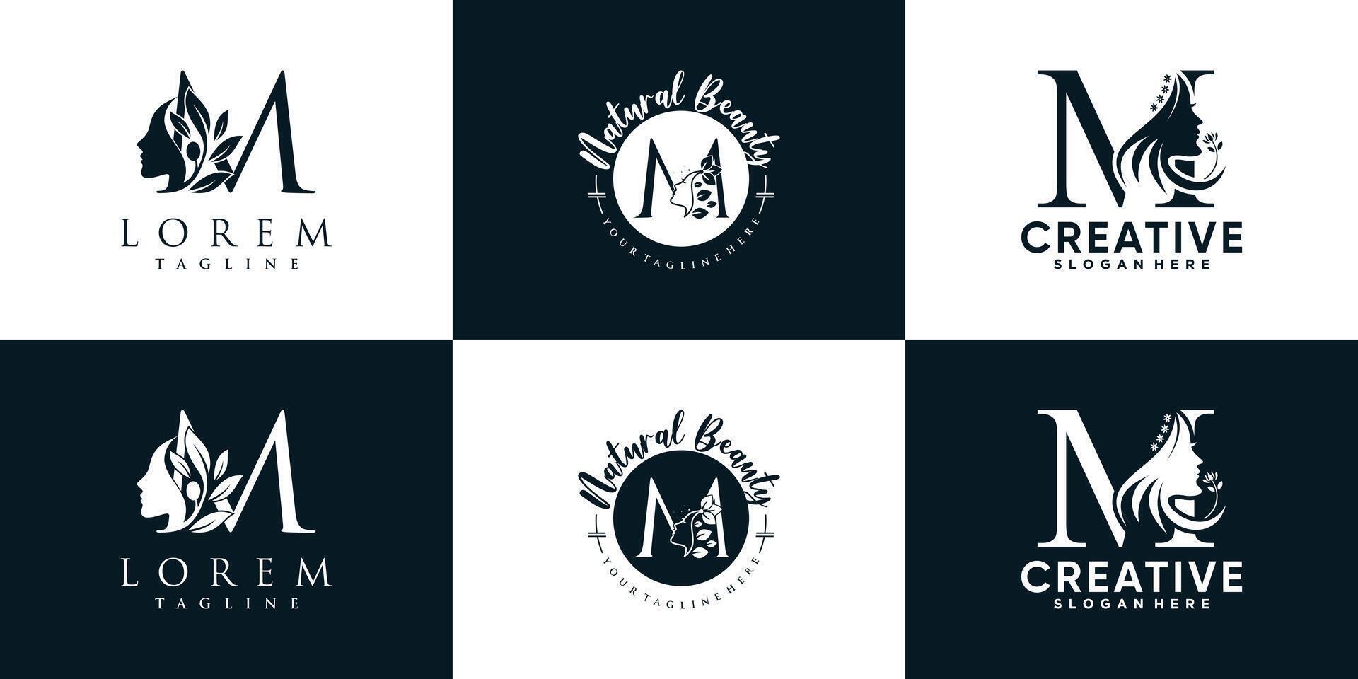 letra logo metro diseño colección con naturaleza belleza concepto prima vector