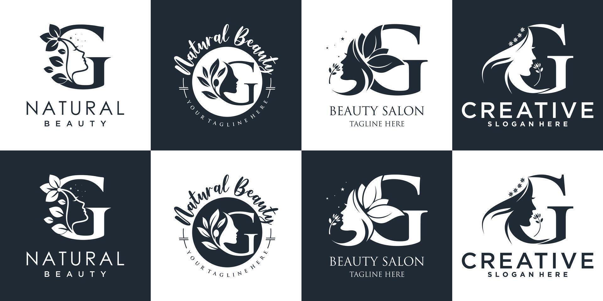 letter logo G design collection with nature beauty concept premium vector