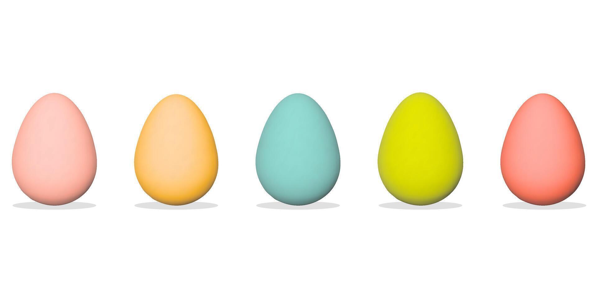 colección de 3d Pascua de Resurrección huevos. vector ilustración