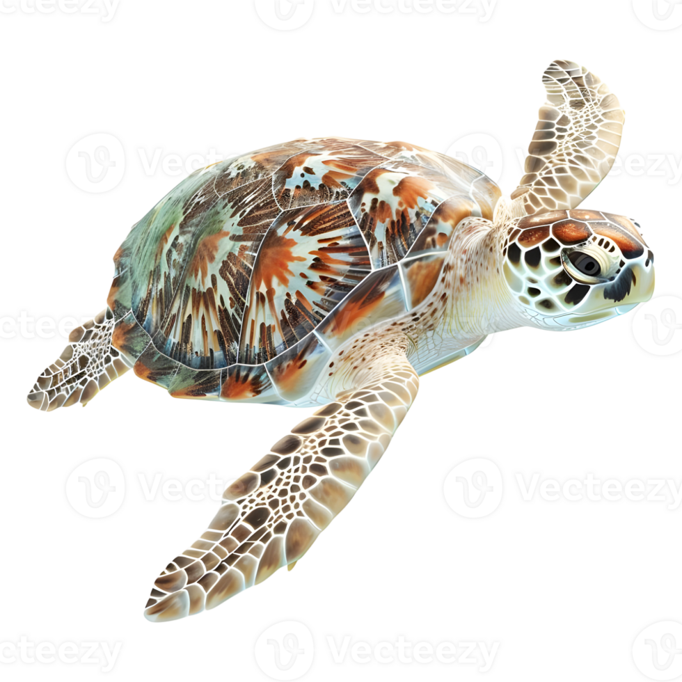 AI generated Turtle Swimming in Water on Transparent background - Ai Generated png
