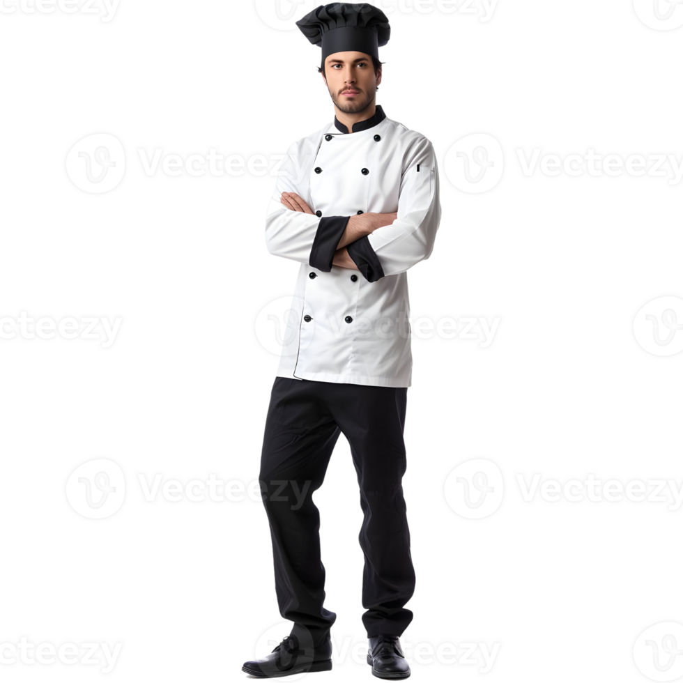 AI generated Male Senior Chef Standing on Transparent background - Ai Generated png