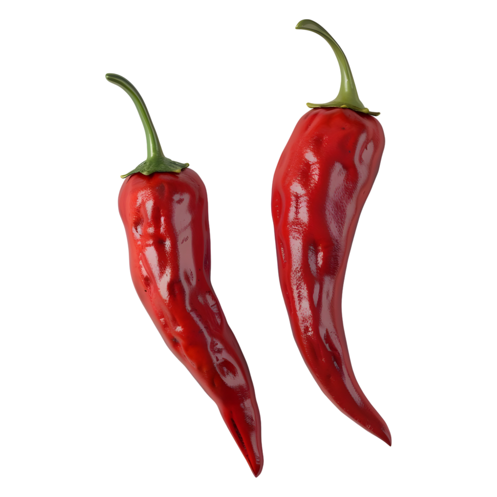 ai genererad 3d tolkning av en röd chili krydda på transparent bakgrund - ai genererad png
