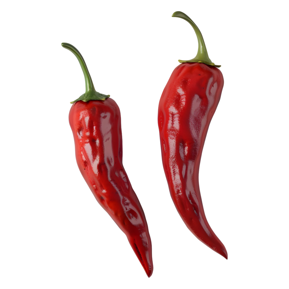 ai generato 3d interpretazione di un' rosso chili Spezia su trasparente sfondo - ai generato png