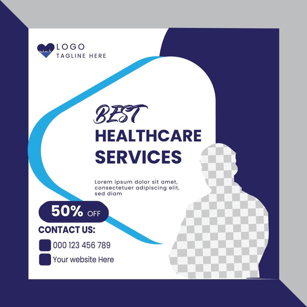 best healthcare services social media post vector