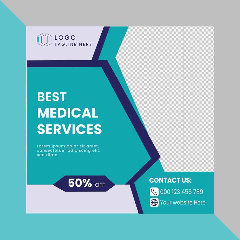best medical services social media post vector