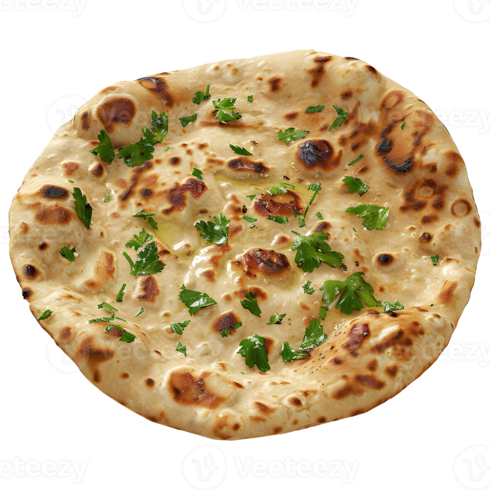 AI generated 3D Rendering of a Malabari, Roti, Naan, Paratha, Chapati on Transparent Background - Ai Generated png