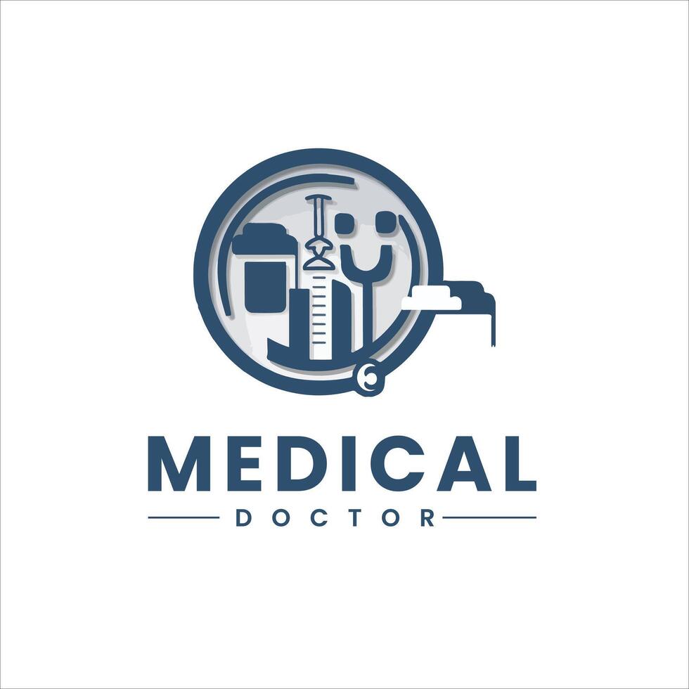 médico logo diseño vector