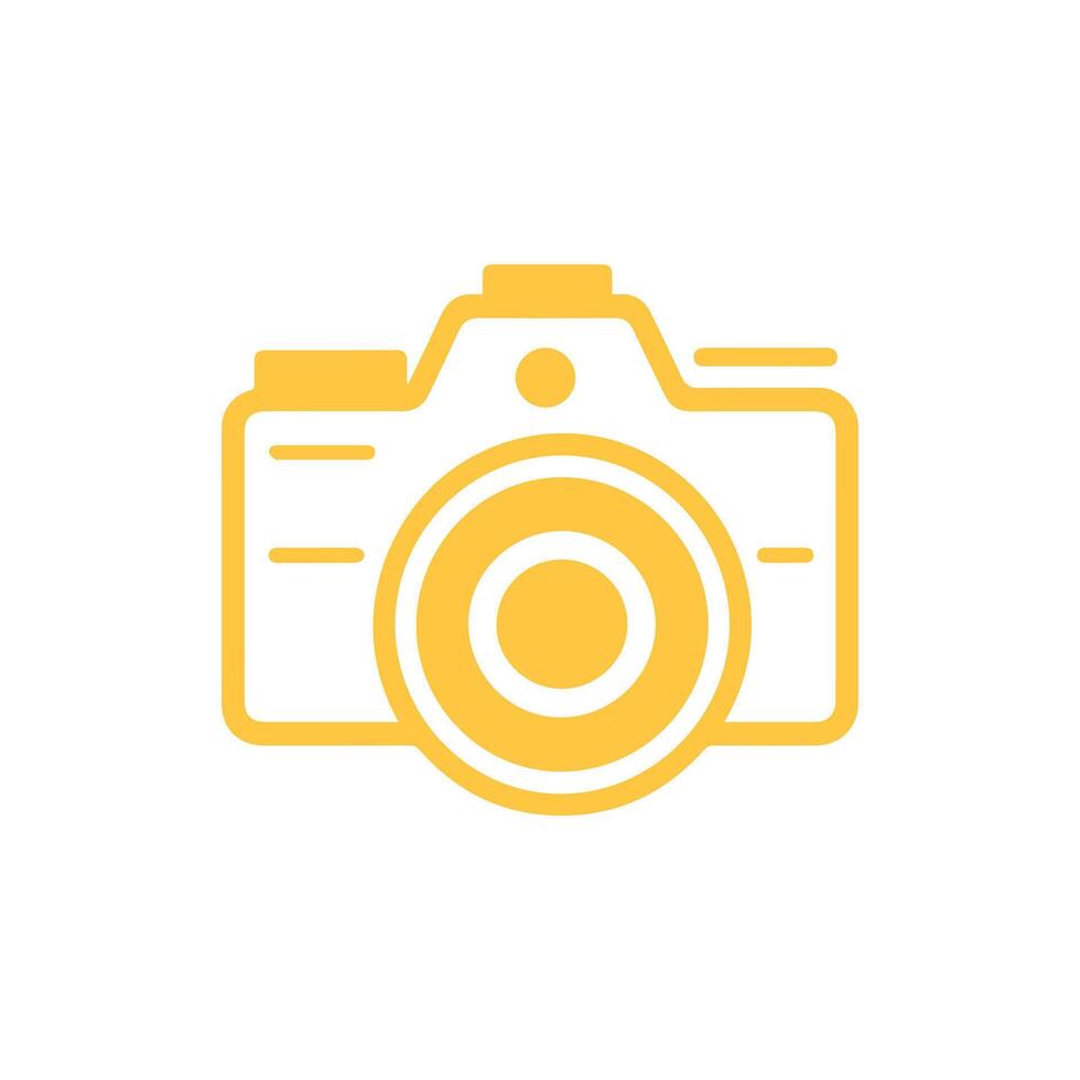 Camera icon on white background. Vector illustration in trendy flat style