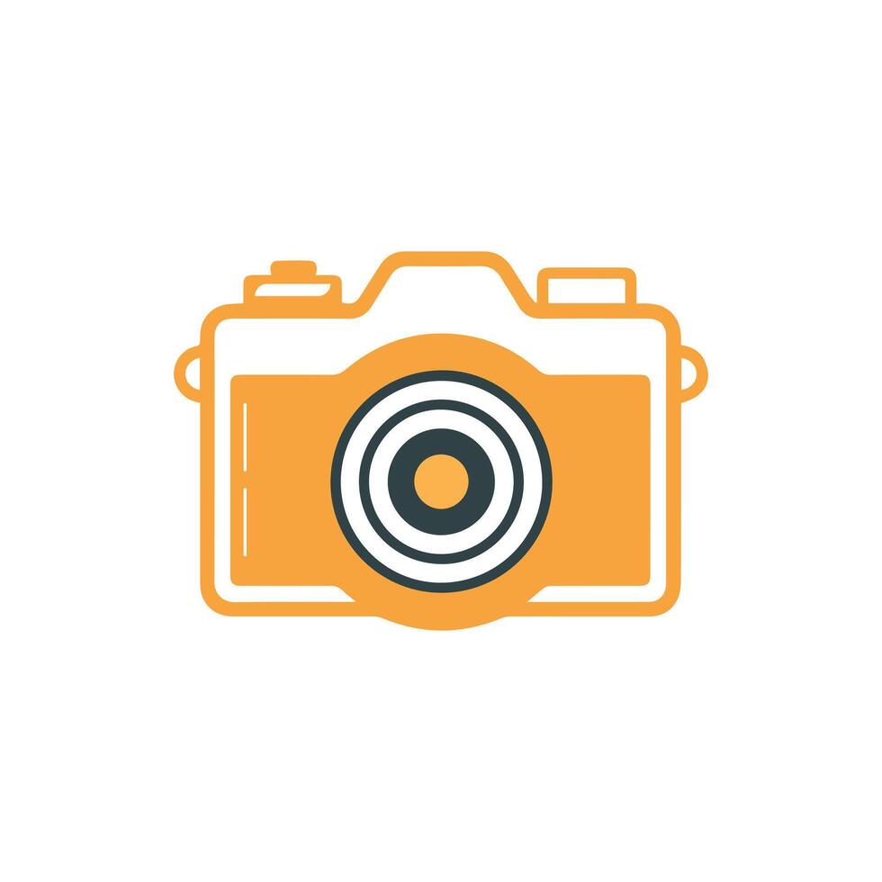 Camera icon on white background. Vector illustration in trendy flat style