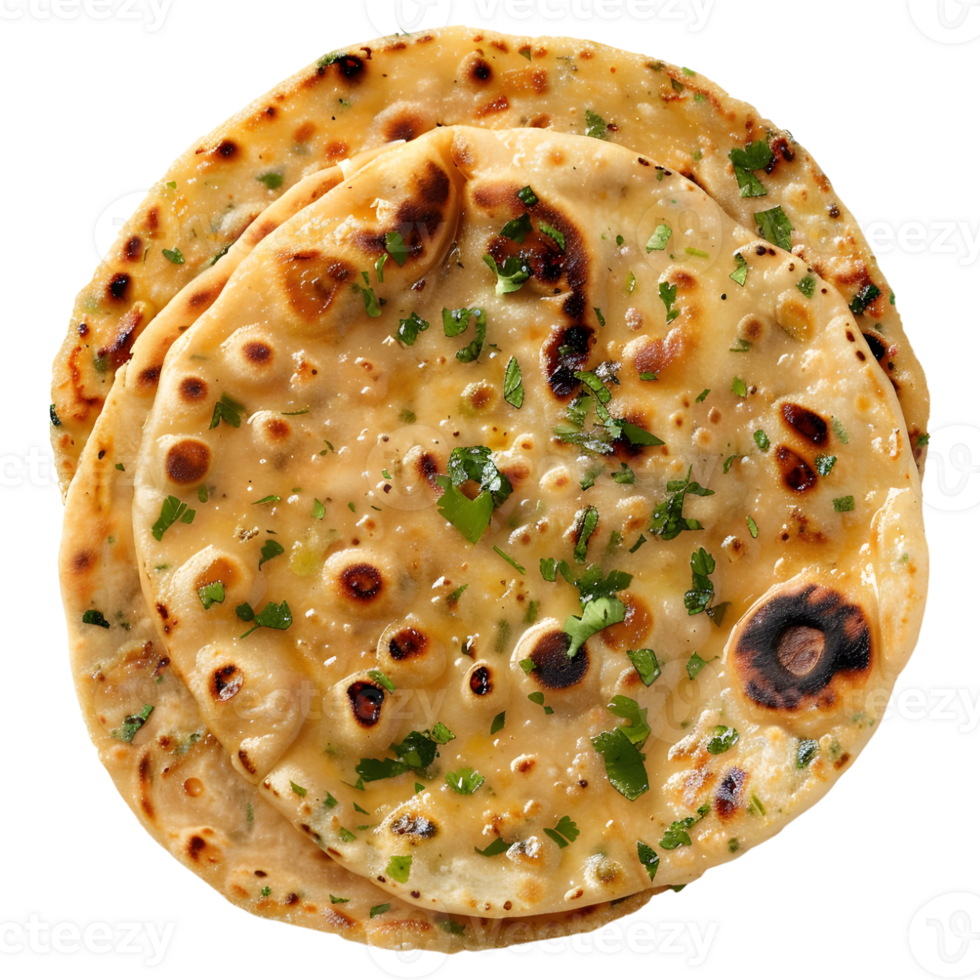 AI generated 3D Rendering of a Malabari, Roti, Naan, Paratha, Chapati on Transparent Background - Ai Generated png