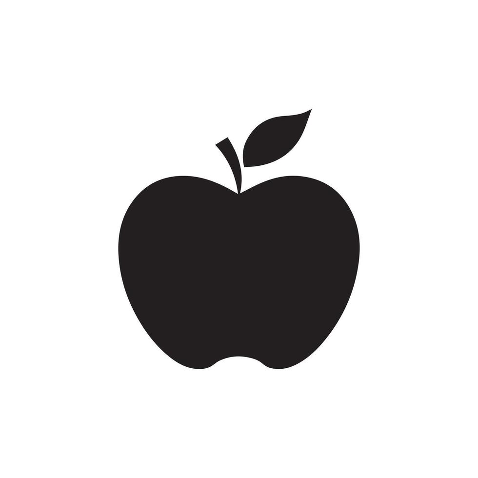 Apple fruit icon over white background, silhouette style concept. vector illustration