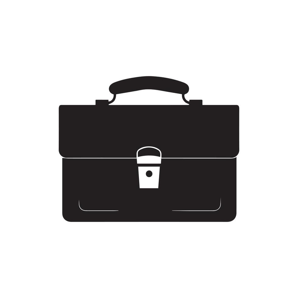 Briefcase icon. Black icon on white background. Vector illustration