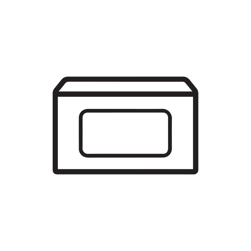 Box icon. Black icon on white background. Vector illustration