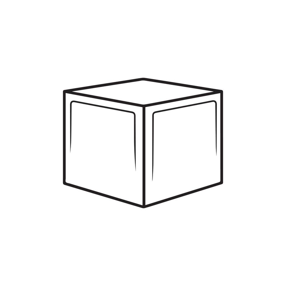 caja icono. contorno icono en blanco antecedentes. vector ilustración