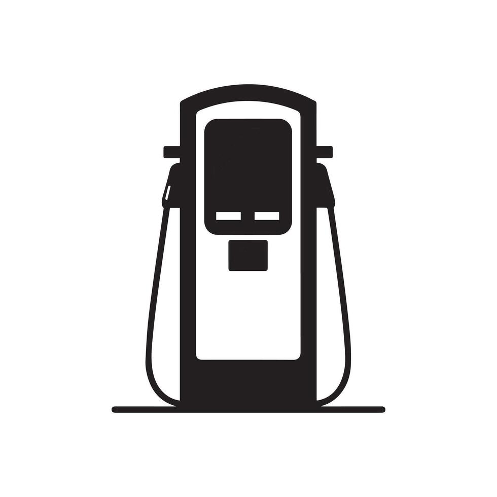 Charging station icon. Black icon on white background. Vector illustration