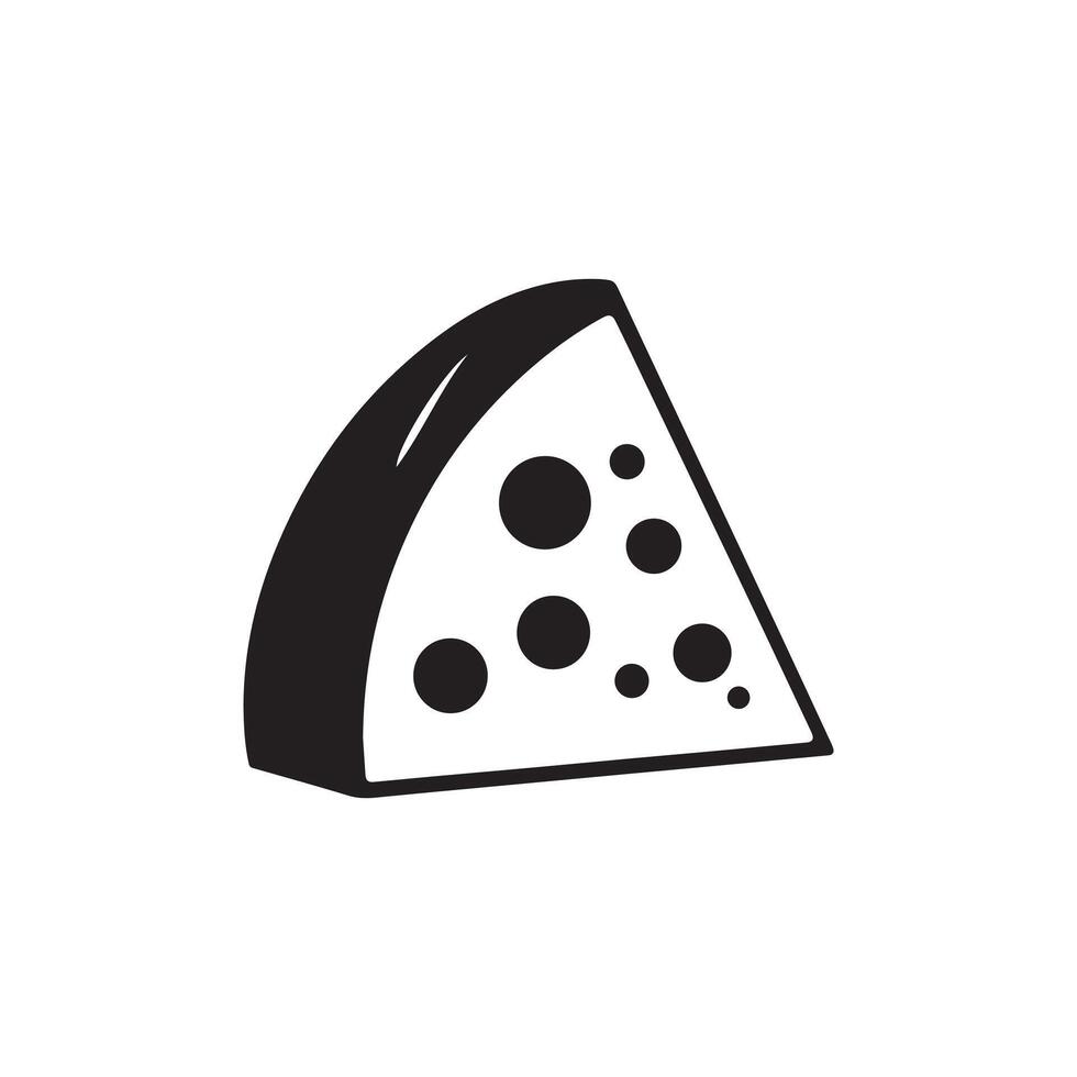 Cheese icon. Black icon on white background. Vector illustration