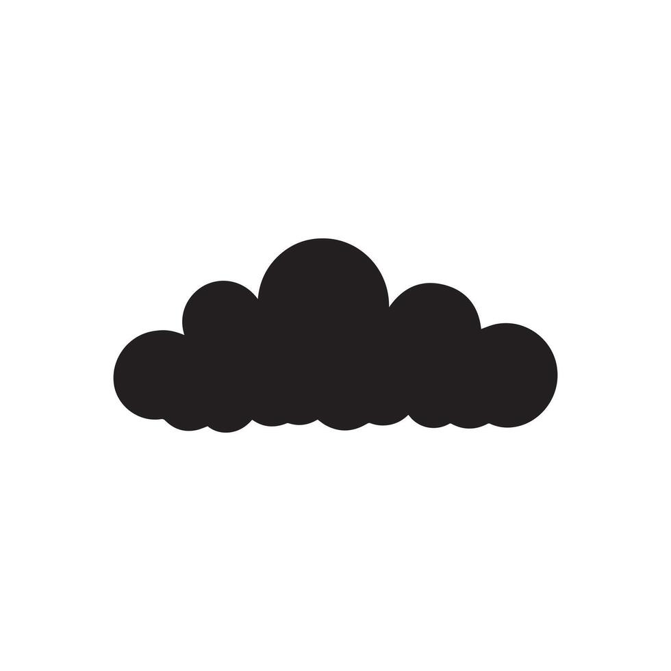 nube icono terminado blanco fondo, silueta estilo concepto. vector ilustración