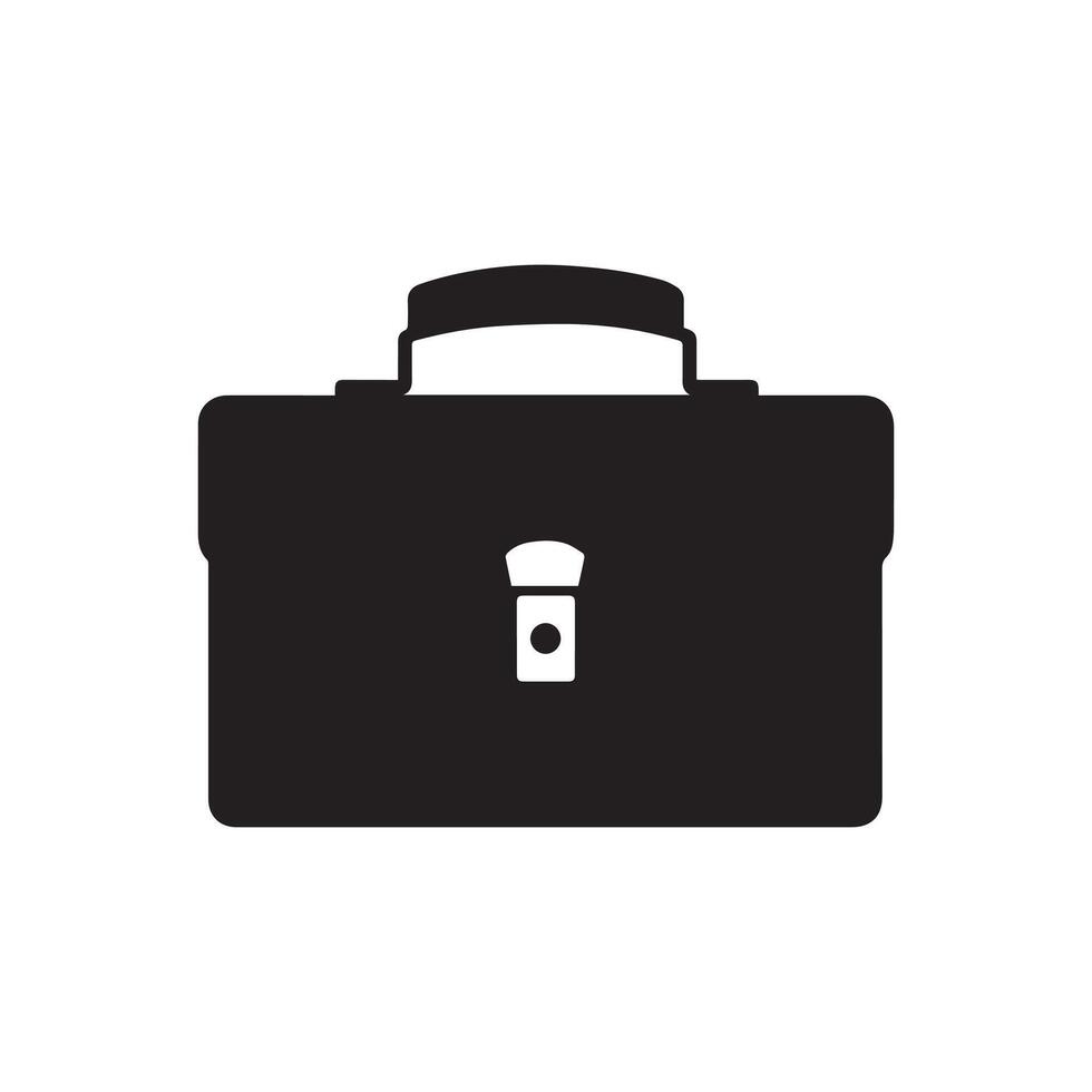 Briefcase icon. Black icon on white background. Vector illustration