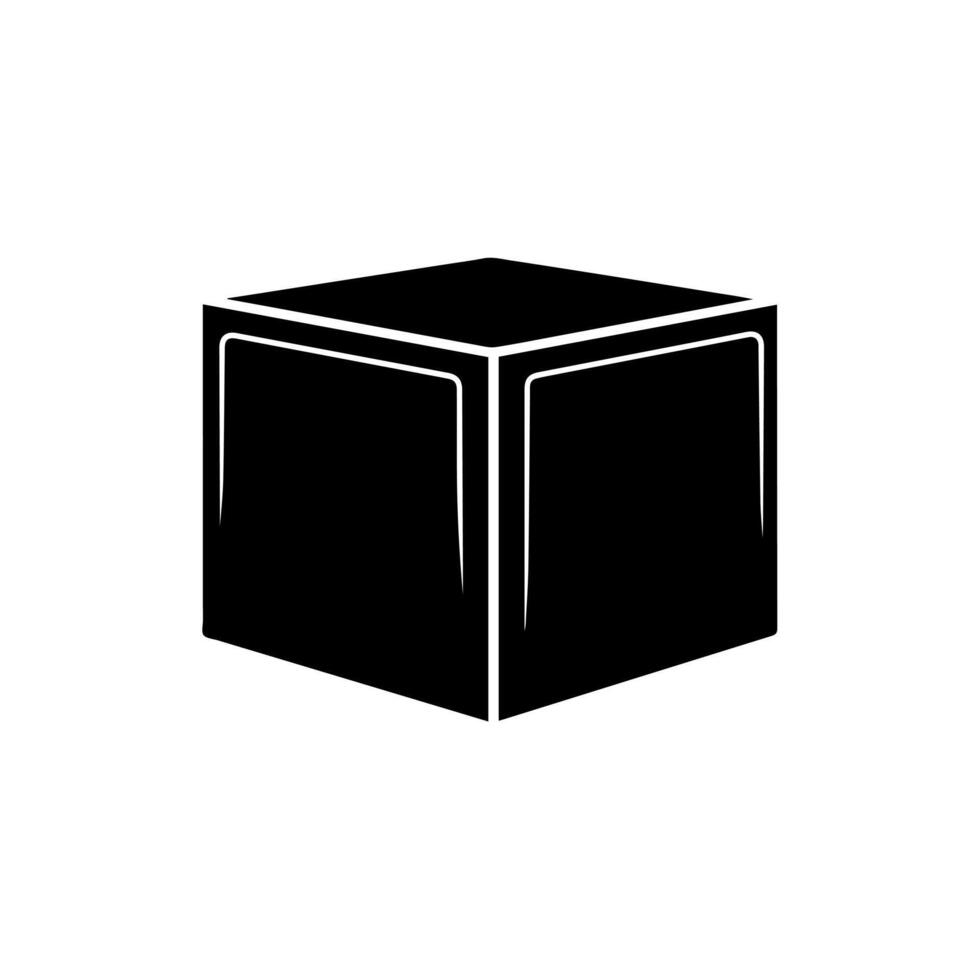 caja icono. negro icono en blanco antecedentes. vector ilustración