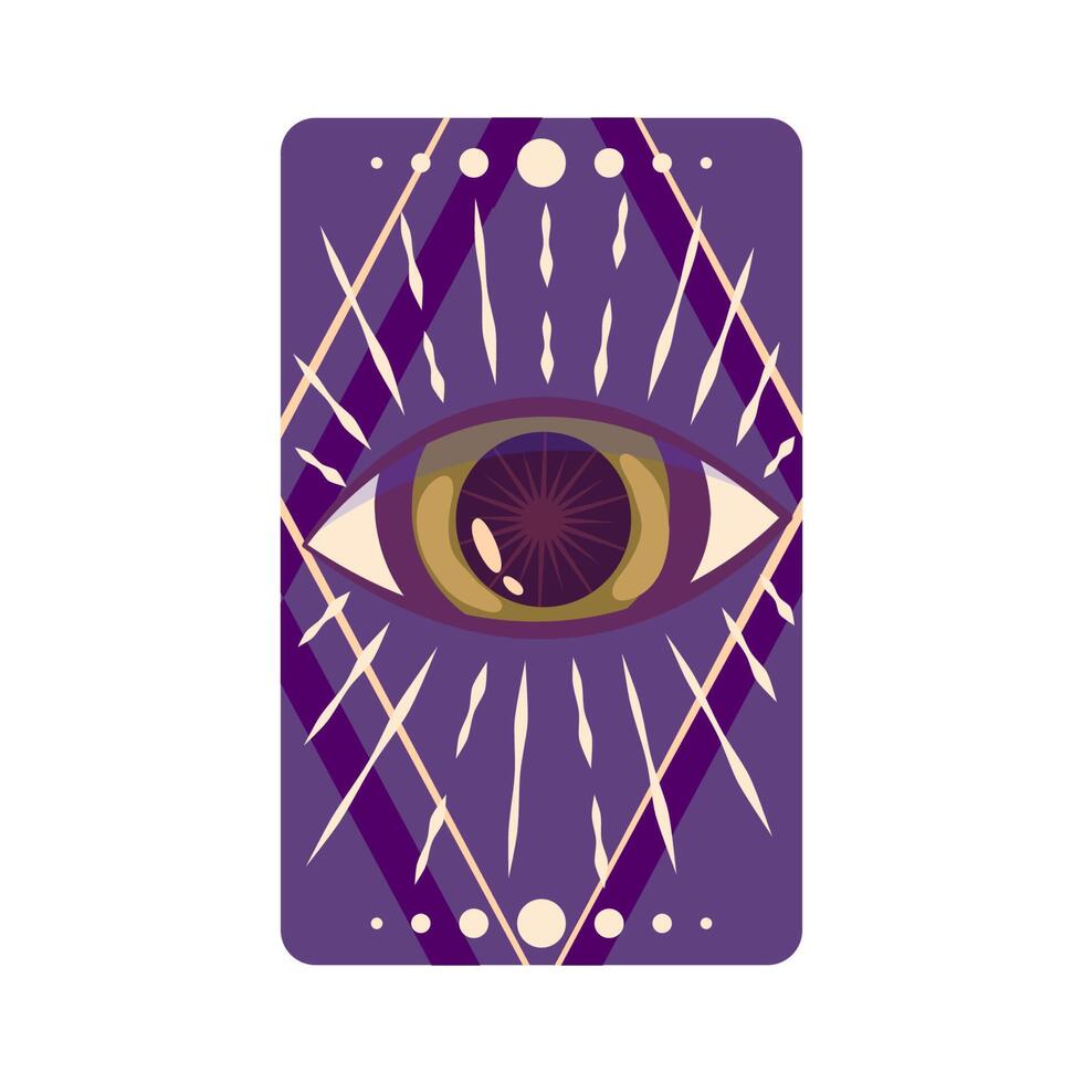 esotérico tarot tarjeta magia celestial diseño. místico luna, cristal dibujos animados vector ilustración. mano dibujado vector ilustración. esotérico boho tarot tarjeta.