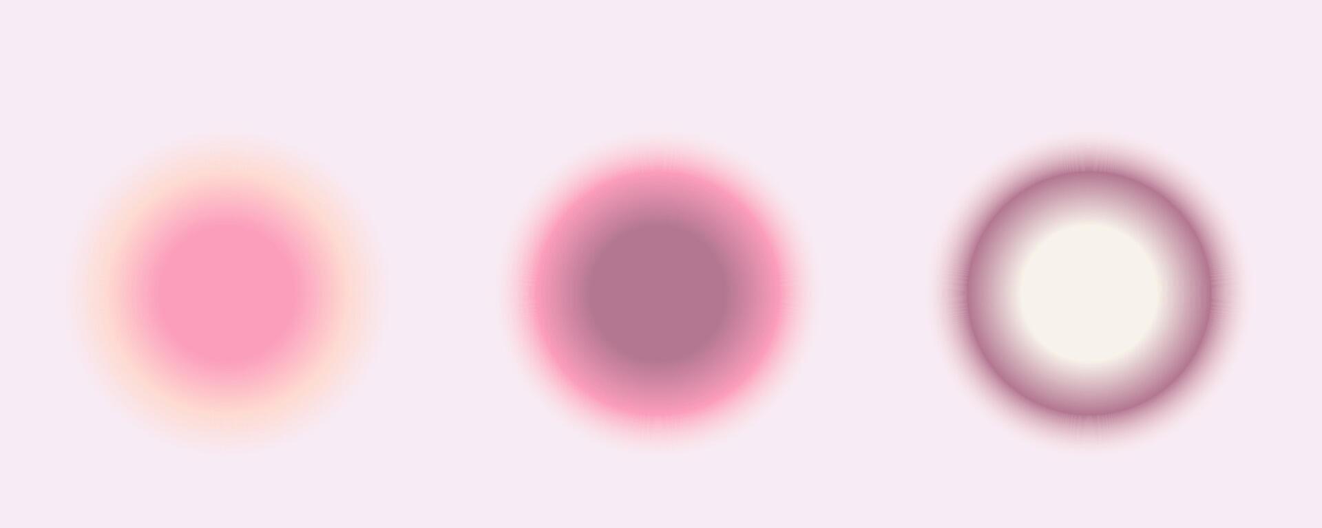 Gradient Y2k shape blur set. Planet blurry aesthetic y2k. Vector pastel form illustration. Aura gradient shape