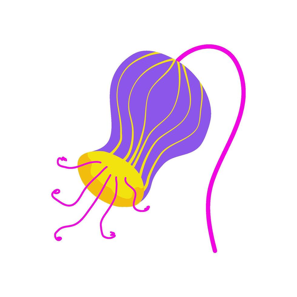 Naive Vibrant Flower isolated. Spring plant naive style. Cartoon vector illustration. Daisy simple vibrant flora