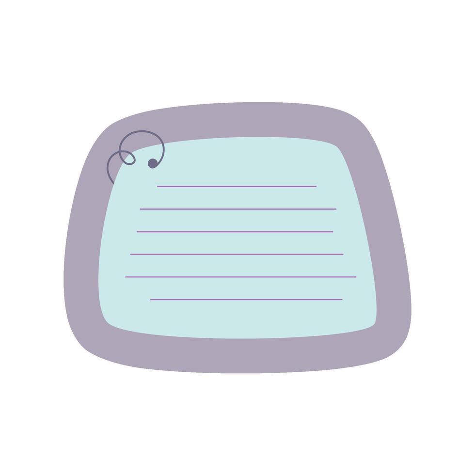 Cute Memo Notebook paper frame for text. Planner sticker element sticky. Flat vector illustration. Cute Notes planner page.