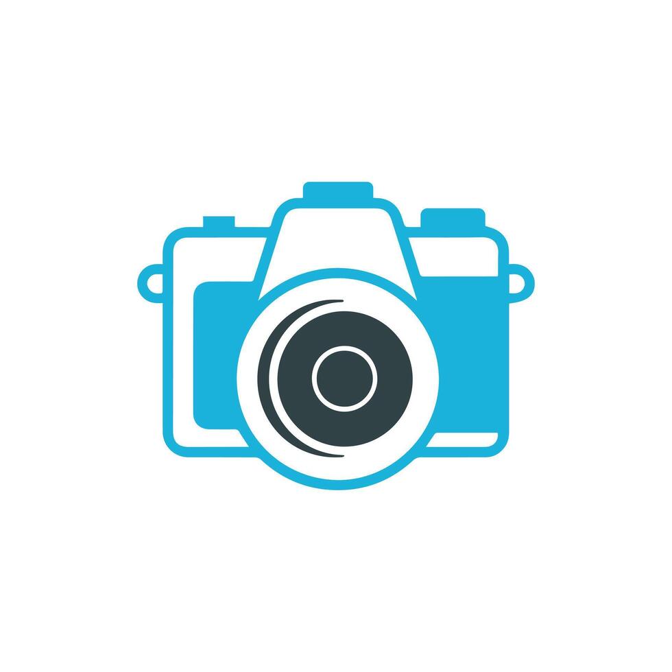 Camera icon on white background. Vector illustration in trendy flat style