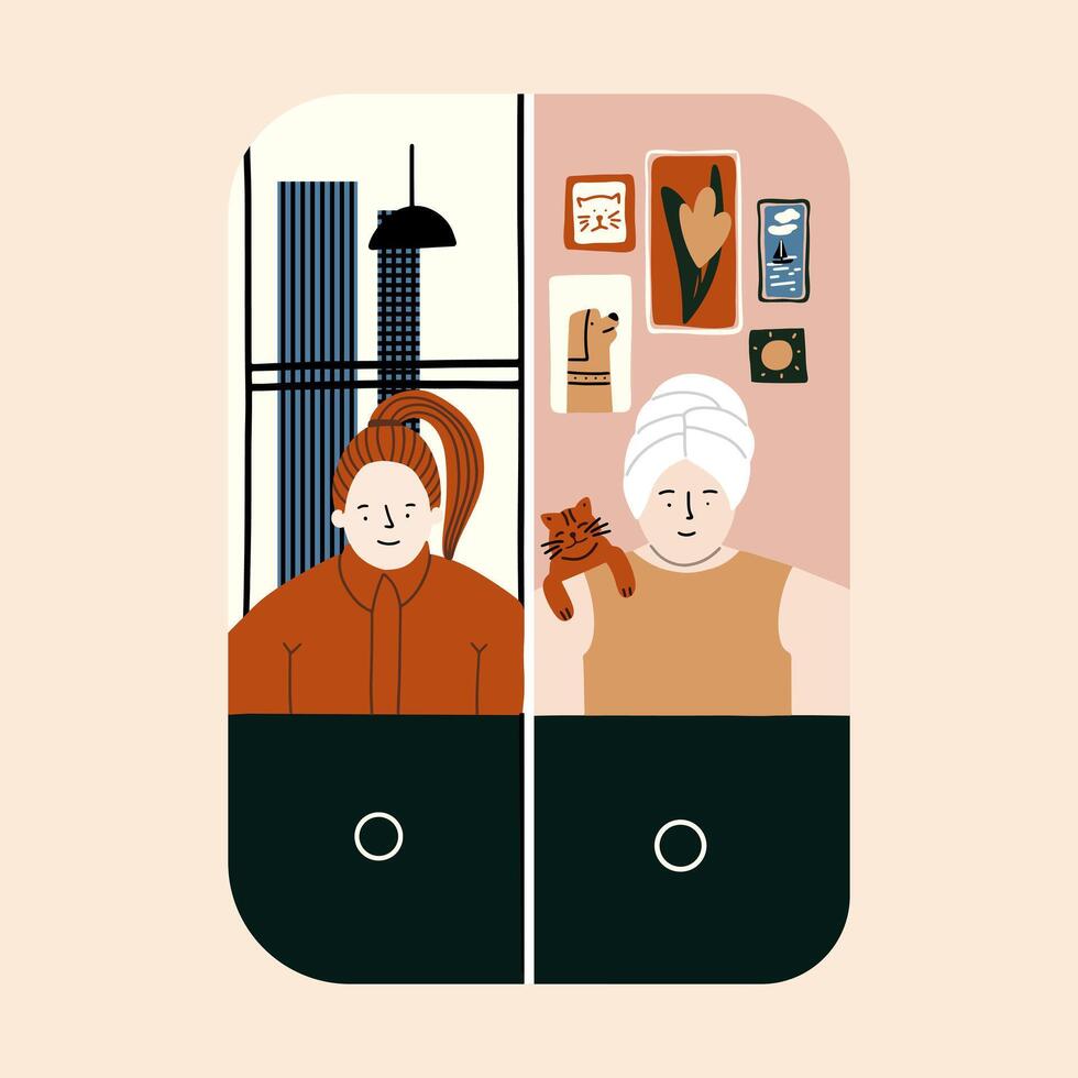 The concept of hybrid work. vector