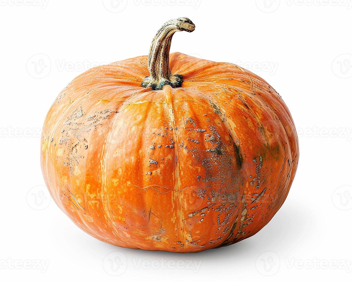 AI generated Fresh pumpkin isolated on white background. Close-up Shot. photo