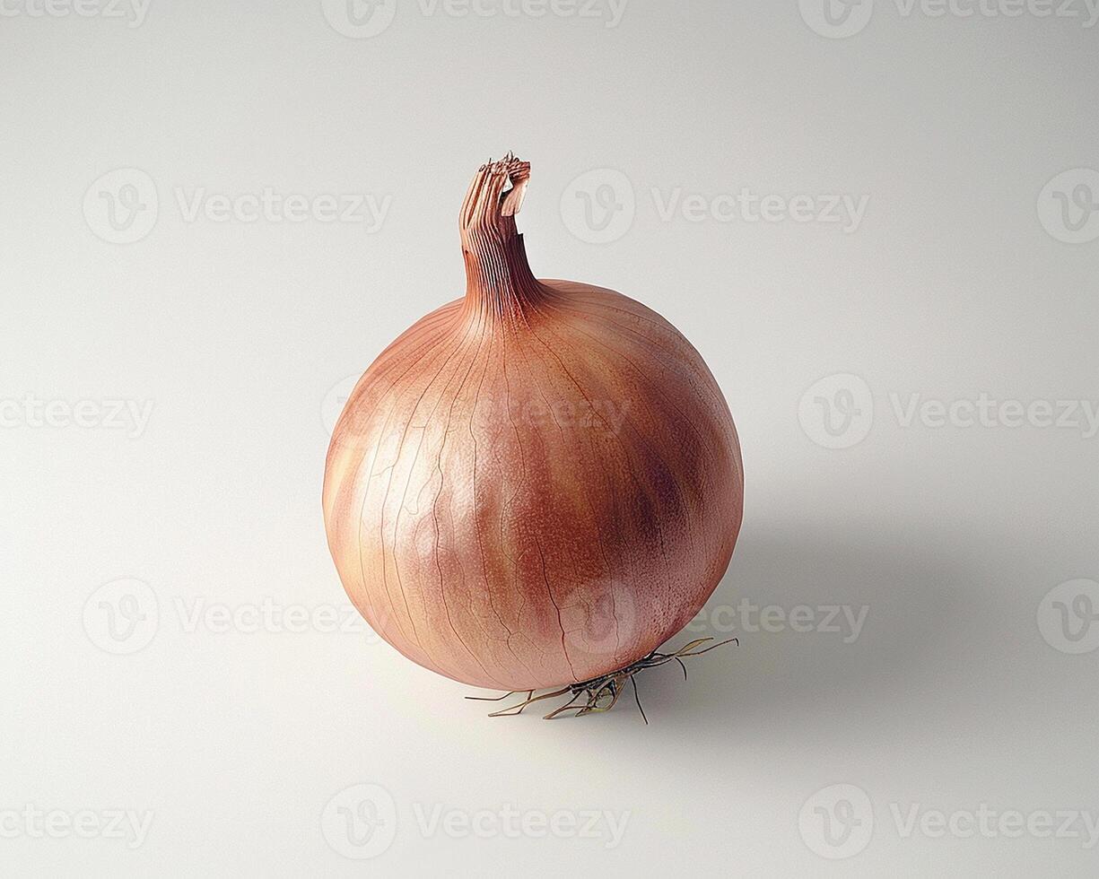 AI generated Fresh onion isolated on white background. Close-up Shot. photo