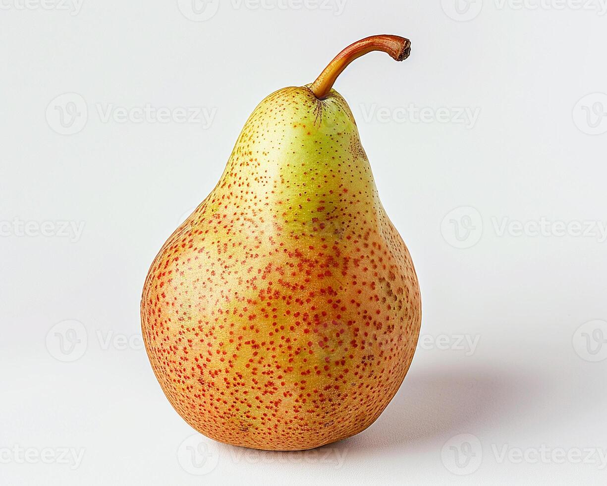 AI generated Fresh pear fruit isolated on white background. Close-up Shot. photo