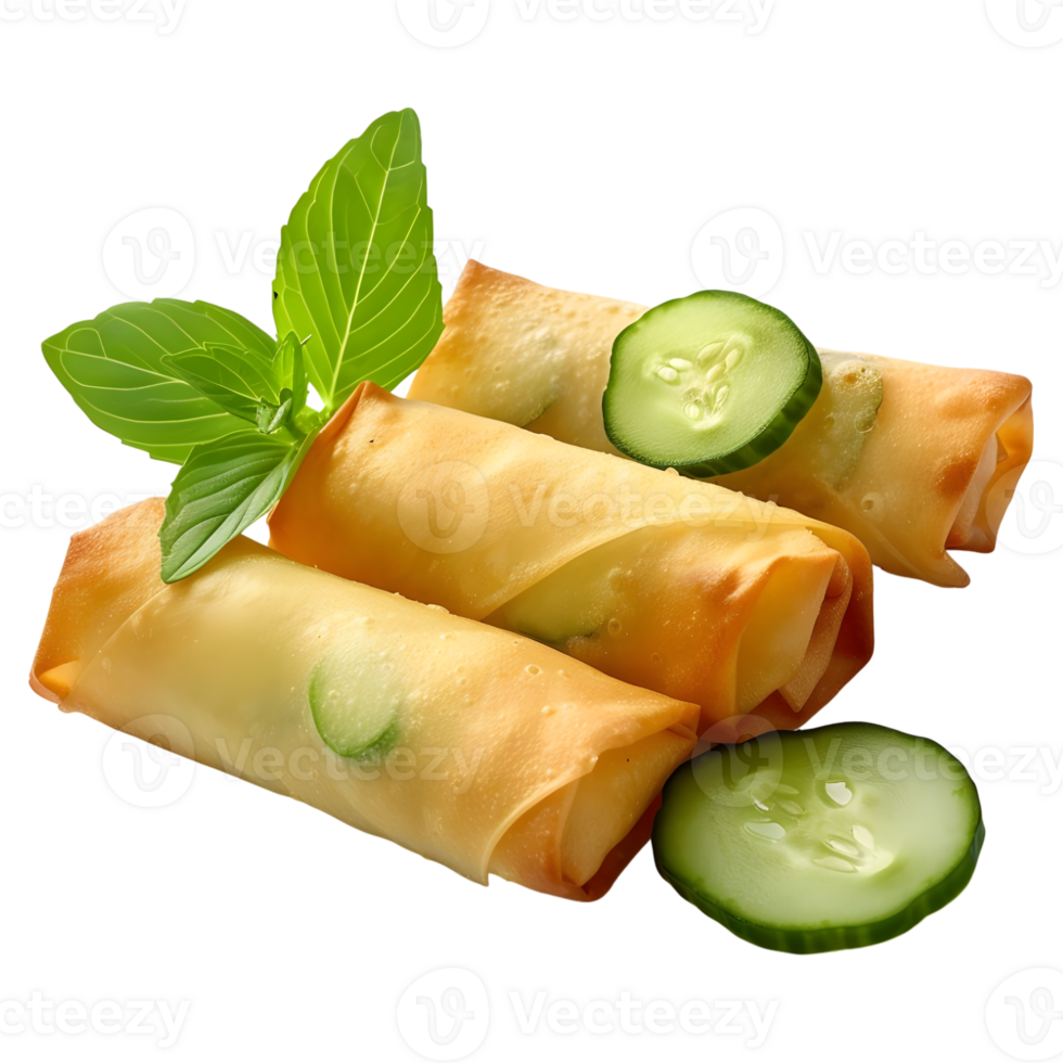 AI generated 3D Rendering of a Spring Roll on Transparent Background - Ai Generated png