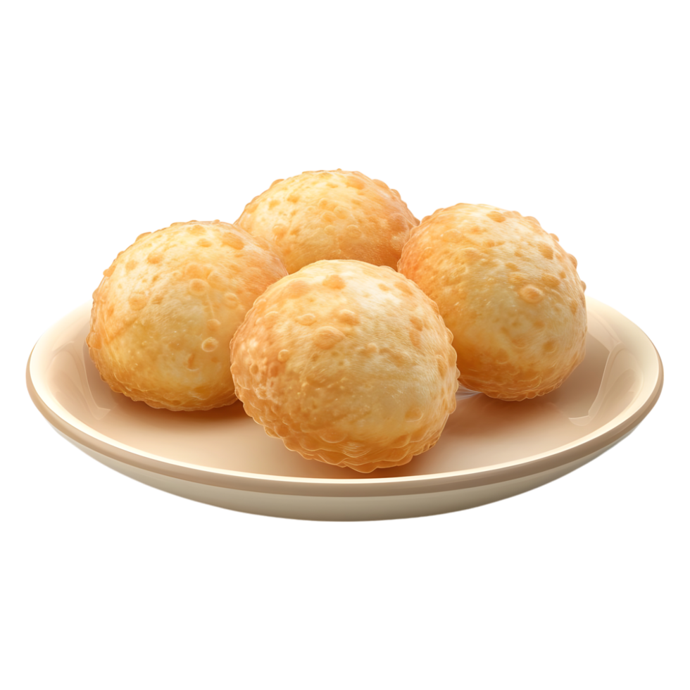 AI generated 3D Rendering of a Traditional Pani Puri on Transparent Background - Ai Generated png