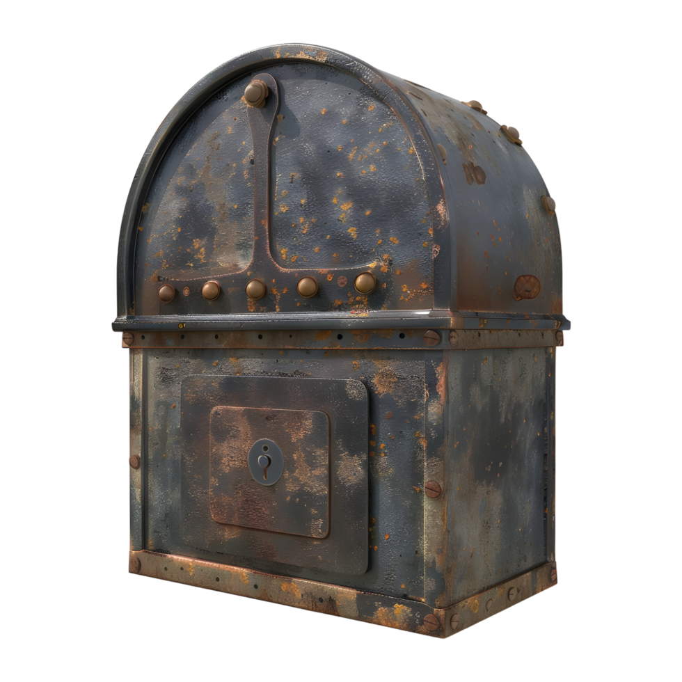 AI generated 3D Rendering of a Vintage Mail Box for Letters on Transparent Background - Ai Generated png