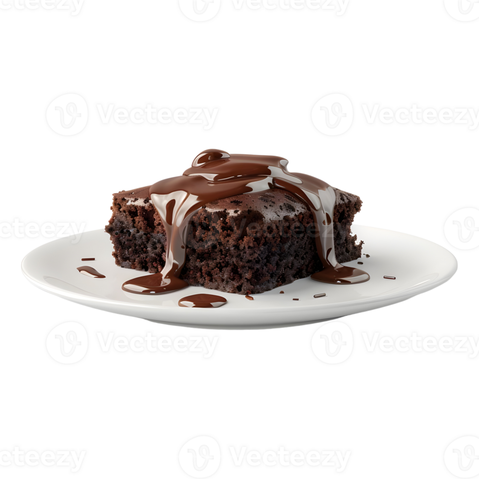 AI generated 3D Rendering of a Chocolate Slice on Transparent Background - Ai Generated png