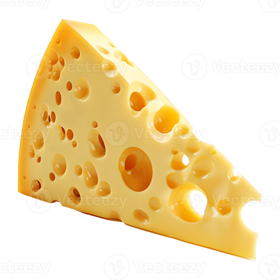 AI generated 3D Rendering of a Tasty Yellow Cheese on Transparent Background - Ai Generated png