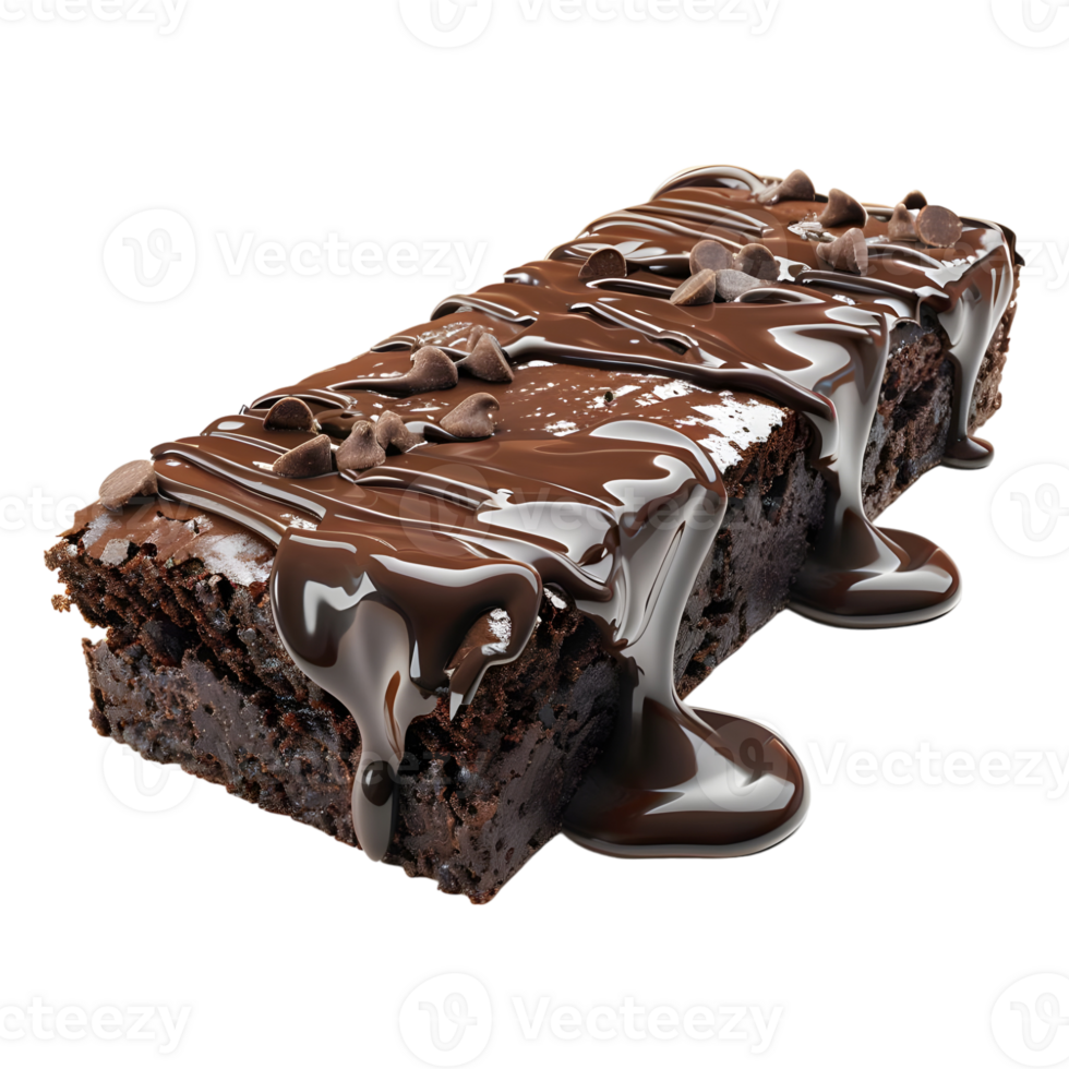 AI generated 3D Rendering of a Chocolate Slice on Transparent Background - Ai Generated png
