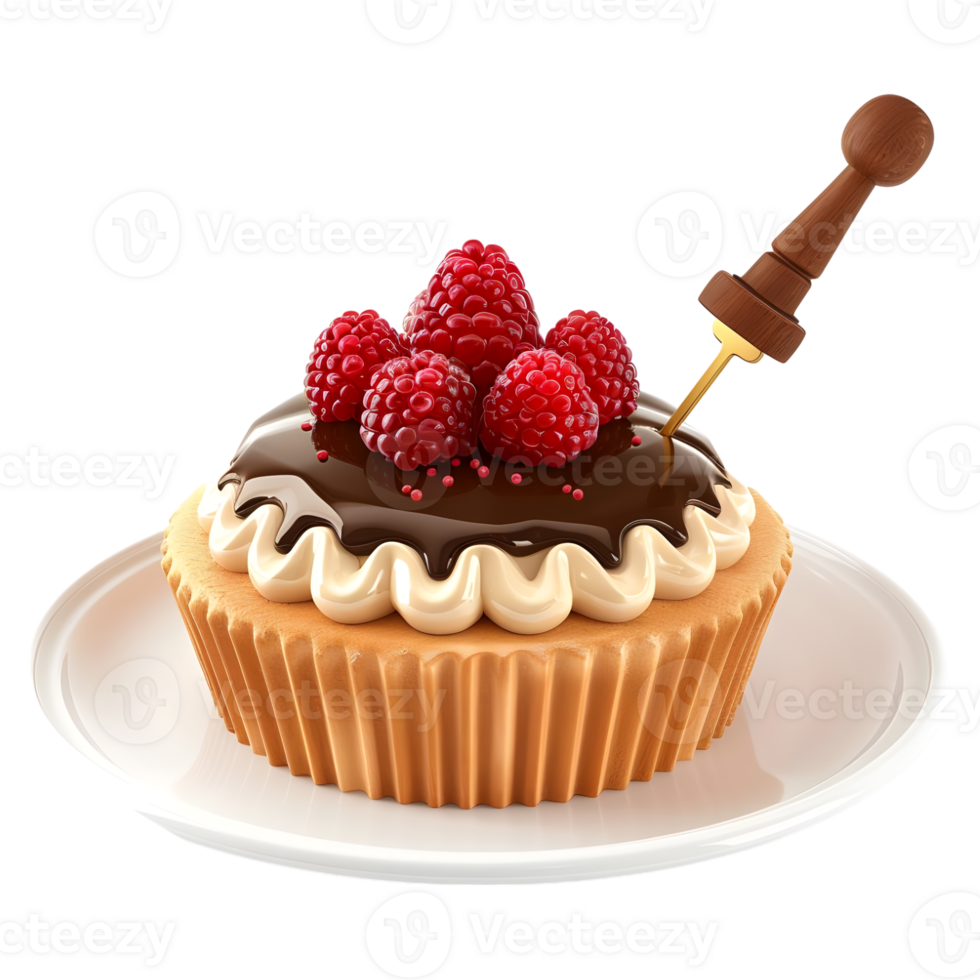 AI generated 3D Rendering of a Small Piece of Cake or Pastry on Transparent Background - Ai Generated png