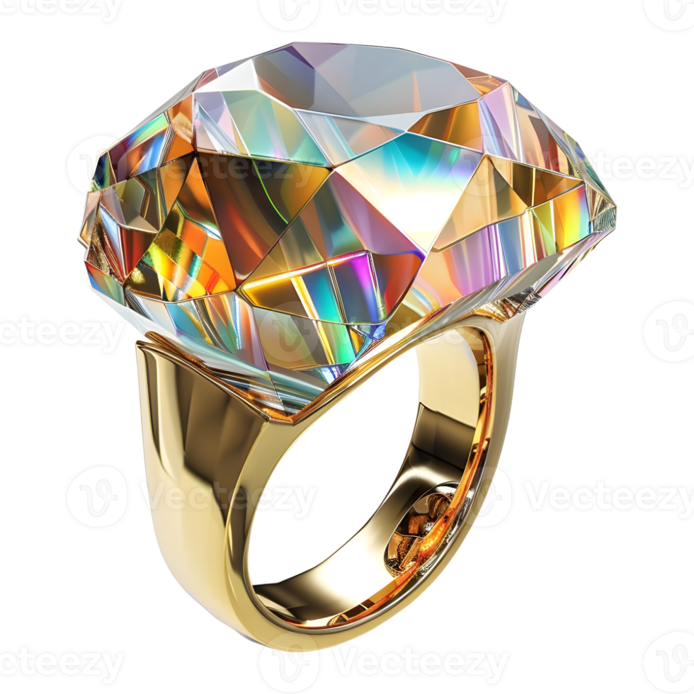 AI generated 3D Rendering of a Gemstone Ring on Transparent Background - Ai Generated png
