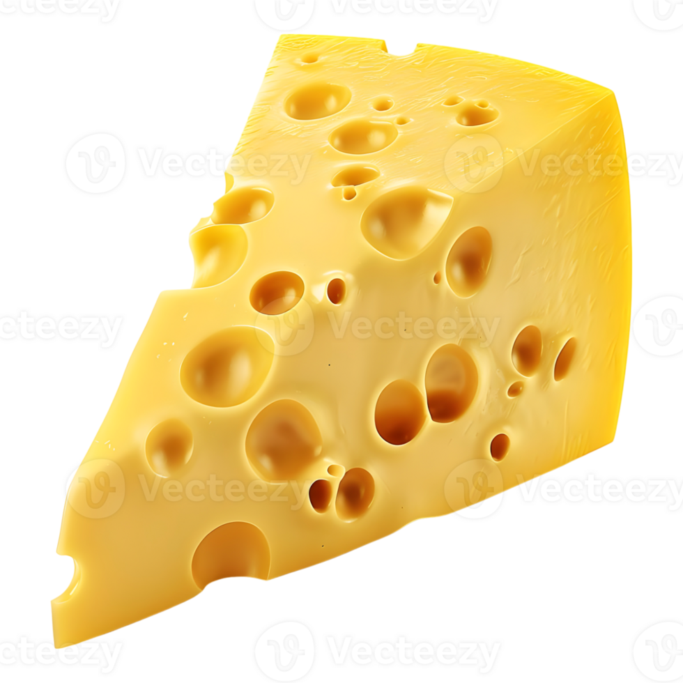 AI generated 3D Rendering of a Tasty Yellow Cheese on Transparent Background - Ai Generated png