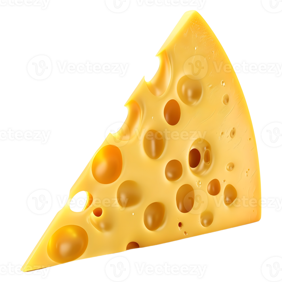 AI generated 3D Rendering of a Tasty Yellow Cheese on Transparent Background - Ai Generated png