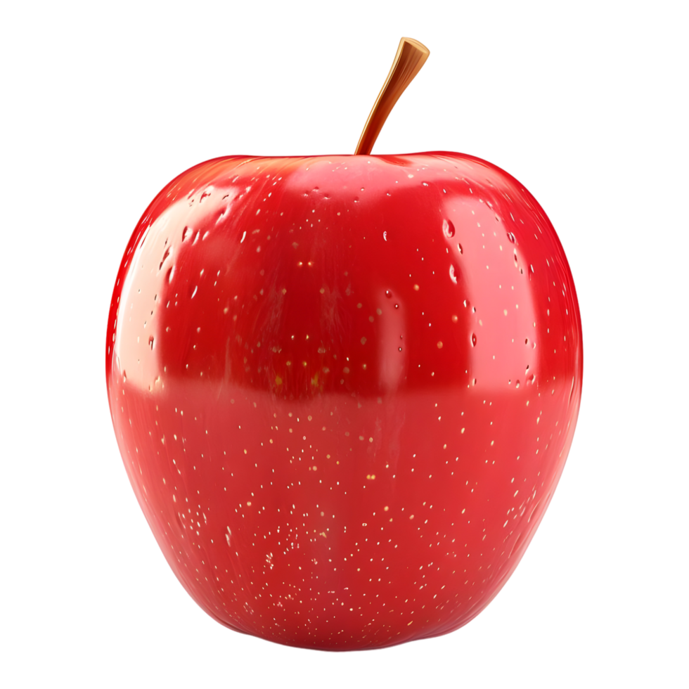 ai generado 3d representación de un rojo manzana en transparente antecedentes - ai generado png