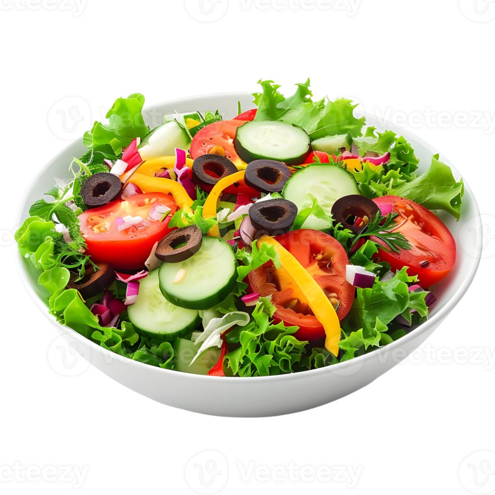 AI generated 3D Rendering of a Salad in a Bowl on Transparent Background - Ai Generated png