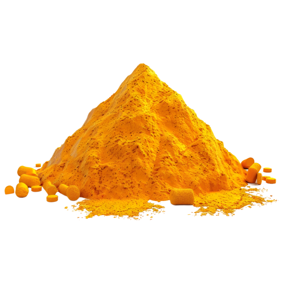 AI generated 3D Rendering of a Yellow Turmeric Powder on Transparent Background - Ai Generated png