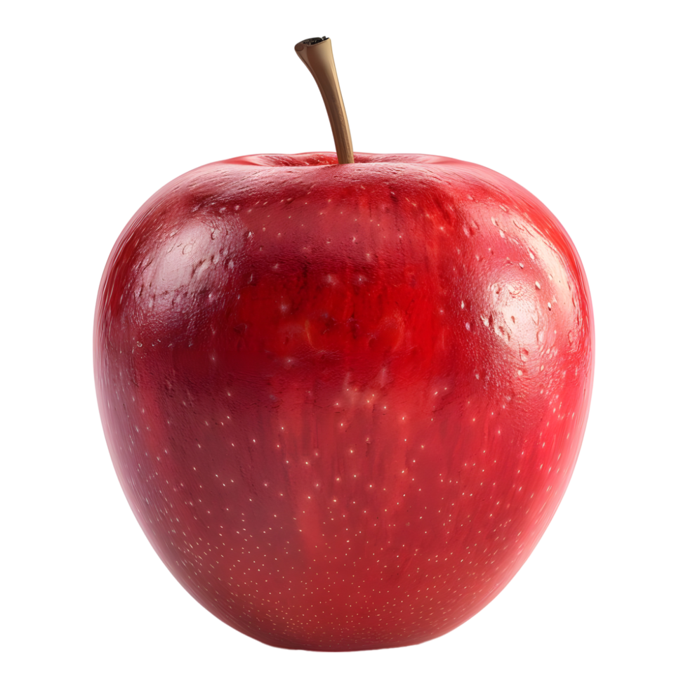 ai generado 3d representación de un rojo manzana en transparente antecedentes - ai generado png