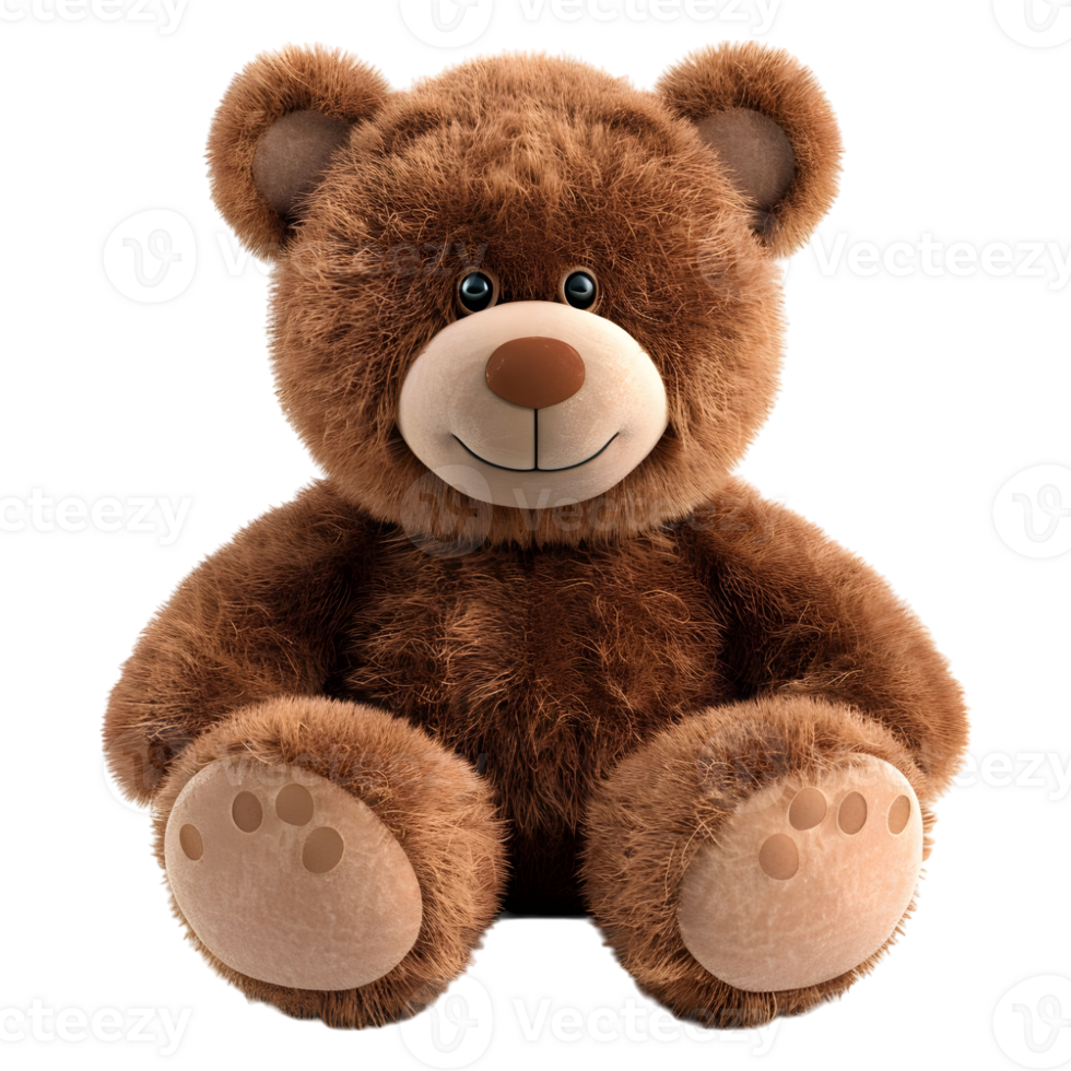 AI generated 3D Rendering of a Teddy Bear Toy on Transparent Background - Ai Generated png
