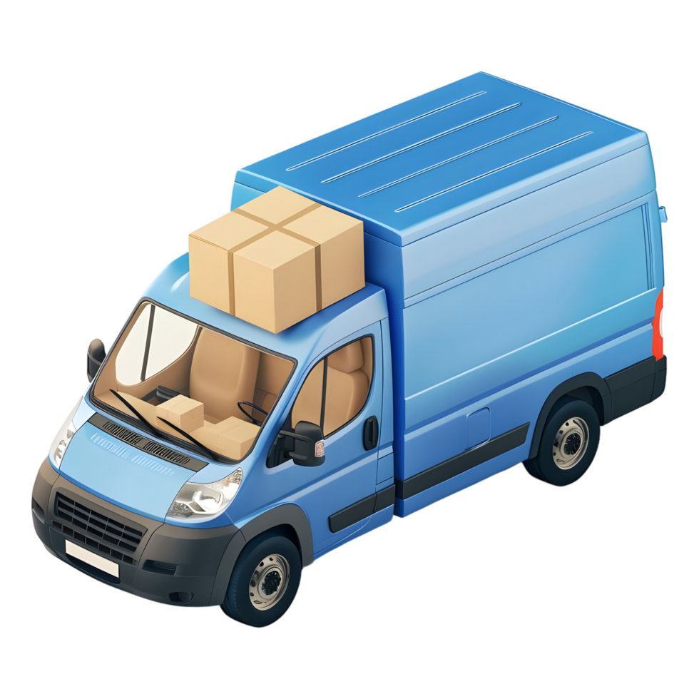 AI generated 3D Rendering of a Delivery Van on Transparent Background - Ai Generated png
