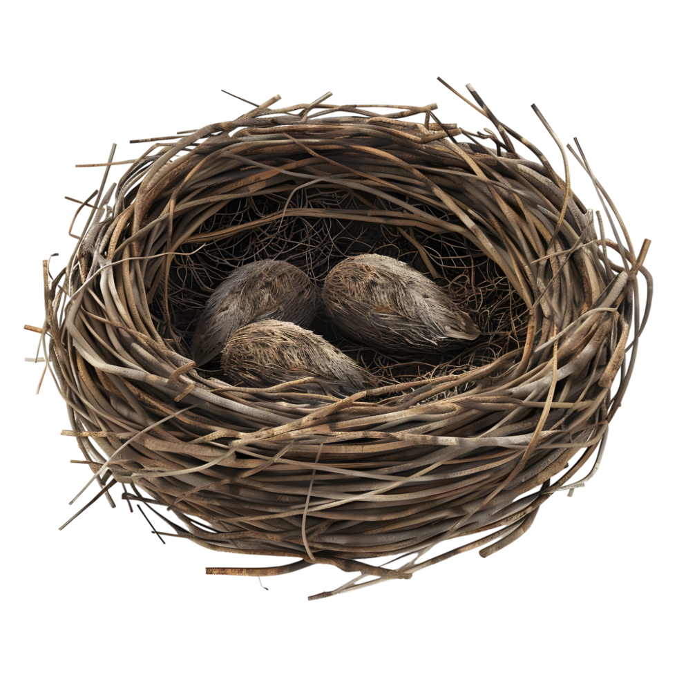 ai generado 3d representación de un nido de huevos en transparente antecedentes - ai generado png